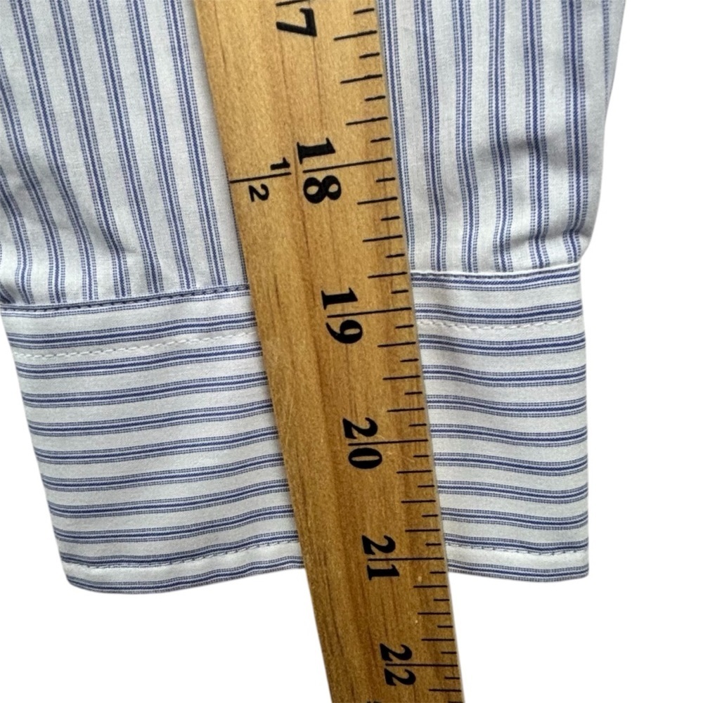 J.McLaughlin Flannery Striped Blouse Size L Contemporary Office Cotton - Picture 13 of 13